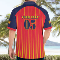 Custom Spain Football 2026 Hawaiian Shirt La Roja Brave Bull Striped Style