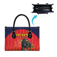Spain Football 2026 Leather Bag La Roja Brave Bull Striped Style