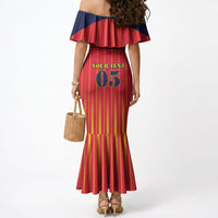 Custom Spain Football 2026 Mermaid Dress La Roja Brave Bull Striped Style