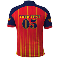 Custom Spain Football 2026 Polo Shirt La Roja Brave Bull Striped Style