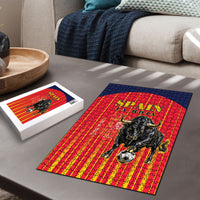 Spain Football 2026 Puzzle La Roja Brave Bull Striped Style