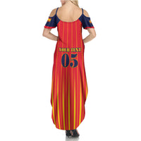 Custom Spain Football 2026 Summer Maxi Dress La Roja Brave Bull Striped Style