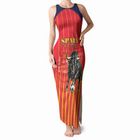 Custom Spain Football 2026 Tank Maxi Dress La Roja Brave Bull Striped Style