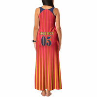 Custom Spain Football 2026 Tank Maxi Dress La Roja Brave Bull Striped Style