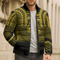 Philippines Filipinos Bomber Puffer Jacket Igorot Tribal Pattern Black