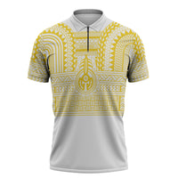 Philippines Filipinos Zipper Polo Shirt Igorot Tribal Pattern White