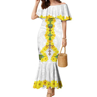 Enkutatash Ethiopia New Year Family Matching Mermaid Dress and Hawaiian Shirt Tilet Pattern With Adey Abeba Flowers LT05 - Wonder Print Shop