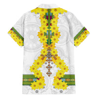 Enkutatash Ethiopia New Year Family Matching Puletasi and Hawaiian Shirt Tilet Pattern With Adey Abeba Flowers LT05 - Wonder Print Shop