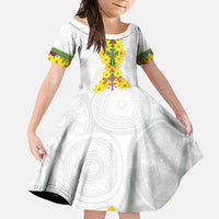 Enkutatash Ethiopia New Year Family Matching Short Sleeve Bodycon Dress and Hawaiian Shirt Tilet Pattern With Adey Abeba Flowers LT05 - Wonder Print Shop