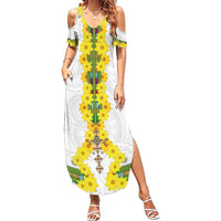 Enkutatash Ethiopia New Year Family Matching Summer Maxi Dress and Hawaiian Shirt Tilet Pattern With Adey Abeba Flowers LT05 - Wonder Print Shop