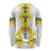 Enkutatash Ethiopia New Year Long Sleeve Shirt Tilet Pattern With Adey Abeba Flowers LT05 - Wonder Print Shop