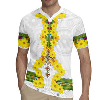 Enkutatash Ethiopia New Year Rugby Jersey Tilet Pattern With Adey Abeba Flowers LT05 - Wonder Print Shop