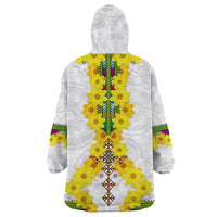 Enkutatash Ethiopia New Year Wearable Blanket Hoodie Tilet Pattern With Adey Abeba Flowers LT05 - Wonder Print Shop