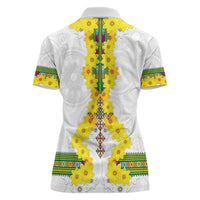 Enkutatash Ethiopia New Year Women Polo Shirt Tilet Pattern With Adey Abeba Flowers LT05 - Wonder Print Shop