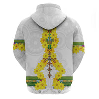 Enkutatash Ethiopia New Year Zip Hoodie Tilet Pattern With Adey Abeba Flowers LT05 - Wonder Print Shop