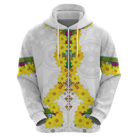 Enkutatash Ethiopia New Year Zip Hoodie Tilet Pattern With Adey Abeba Flowers LT05 - Wonder Print Shop