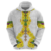 Enkutatash Ethiopia New Year Zip Hoodie Tilet Pattern With Adey Abeba Flowers LT05 - Wonder Print Shop