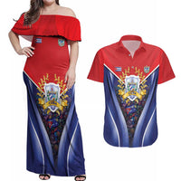 Cuba Couples Matching Off Shoulder Maxi Dress and Hawaiian Shirt 123 Years Of Independence - Wonder Print Shop
