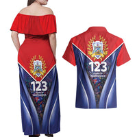 Cuba Couples Matching Off Shoulder Maxi Dress and Hawaiian Shirt 123 Years Of Independence - Wonder Print Shop