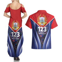 Cuba Couples Matching Summer Maxi Dress and Hawaiian Shirt 123 Years Of Independence - Wonder Print Shop