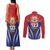 Cuba Couples Matching Tank Maxi Dress and Long Sleeve Button Shirt 123 Years Of Independence - Wonder Print Shop