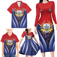 Cuba Family Matching Long Sleeve Bodycon Dress and Hawaiian Shirt 123 Years Of Independence - Wonder Print Shop