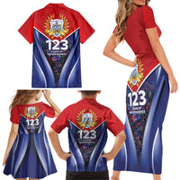 Cuba Family Matching Short Sleeve Bodycon Dress and Hawaiian Shirt 123 Years Of Independence - Wonder Print Shop
