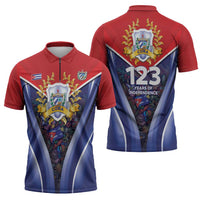 Cuba Zipper Polo Shirt 123 Years Of Independence - Wonder Print Shop