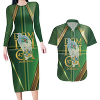 Dominica Independence Day Couples Matching Long Sleeve Bodycon Dress and Hawaiian Shirt 47 Years Of Freedom - Wonder Print Shop