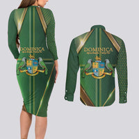 Dominica Independence Day Couples Matching Long Sleeve Bodycon Dress and Long Sleeve Button Shirt 47 Years Of Freedom - Wonder Print Shop
