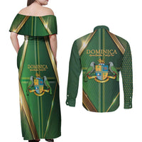 Dominica Independence Day Couples Matching Off Shoulder Maxi Dress and Long Sleeve Button Shirt 47 Years Of Freedom - Wonder Print Shop
