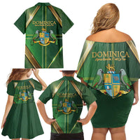 Dominica Independence Day Family Matching Off Shoulder Short Dress and Hawaiian Shirt 47 Years Of Freedom - Wonder Print Shop