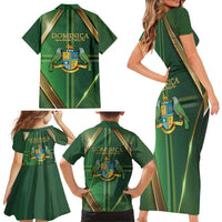 Dominica Independence Day Family Matching Short Sleeve Bodycon Dress and Hawaiian Shirt 47 Years Of Freedom - Wonder Print Shop