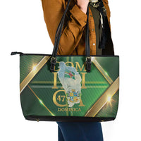 Dominica Independence Day Leather Tote Bag 47 Years Of Freedom - Wonder Print Shop