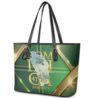 Dominica Independence Day Leather Tote Bag 47 Years Of Freedom - Wonder Print Shop