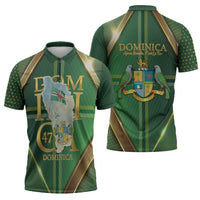 Dominica Independence Day Zipper Polo Shirt 47 Years Of Freedom - Wonder Print Shop