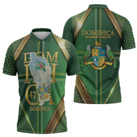 Dominica Independence Day Zipper Polo Shirt 47 Years Of Freedom - Wonder Print Shop