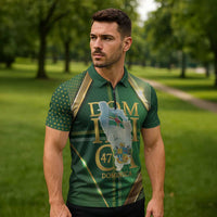 Dominica Independence Day Zipper Polo Shirt 47 Years Of Freedom - Wonder Print Shop
