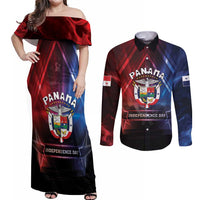 Panama Independence Day Couples Matching Off Shoulder Maxi Dress and Long Sleeve Button Shirt Special Style - Wonder Print Shop
