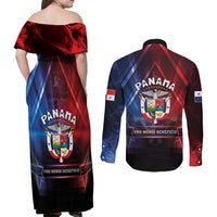 Panama Independence Day Couples Matching Off Shoulder Maxi Dress and Long Sleeve Button Shirt Special Style - Wonder Print Shop