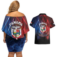 Panama Independence Day Couples Matching Off Shoulder Short Dress and Hawaiian Shirt Special Style - Wonder Print Shop