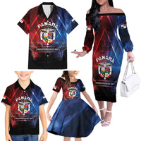 Panama Independence Day Family Matching Off The Shoulder Long Sleeve Dress and Hawaiian Shirt Special Style - Wonder Print Shop
