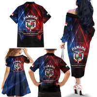 Panama Independence Day Family Matching Off The Shoulder Long Sleeve Dress and Hawaiian Shirt Special Style - Wonder Print Shop