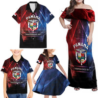 Panama Independence Day Family Matching Off Shoulder Maxi Dress and Hawaiian Shirt Special Style - Wonder Print Shop