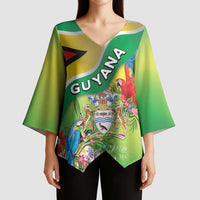 Guyana Republic Day Kimono Sleeve Blouse Happy Mashramani Flag Style