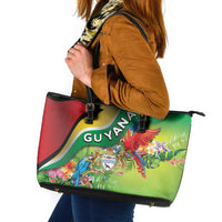 Guyana Republic Day Leather Tote Bag Happy Mashramani Flag Style