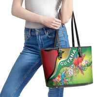 Guyana Republic Day Leather Tote Bag Happy Mashramani Flag Style