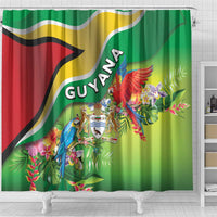 Guyana Republic Day Shower Curtain Happy Mashramani Flag Style