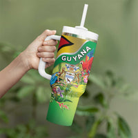 Guyana Republic Day Tumbler With Handle Happy Mashramani Flag Style