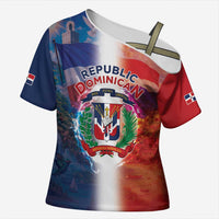 Dominican Republic Cross Shoulder Shirt Happy Independence Day